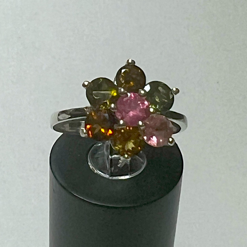 New Real Mix Tourmaline 925 SS Ring